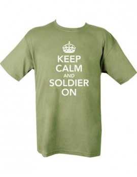 T-SHIRT KEEP CALM & SOLDIER ON - Vert OD