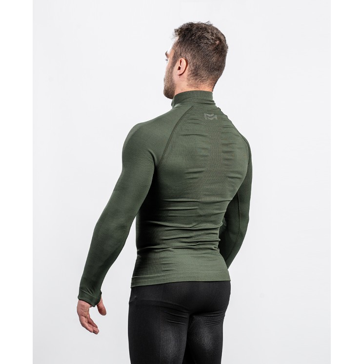 Zipped neck sweatshirt ALASKA Extreme Line OD Green