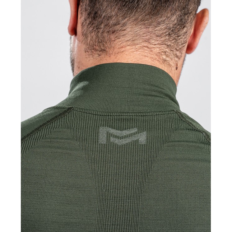 Zipped neck sweatshirt ALASKA Extreme Line OD Green