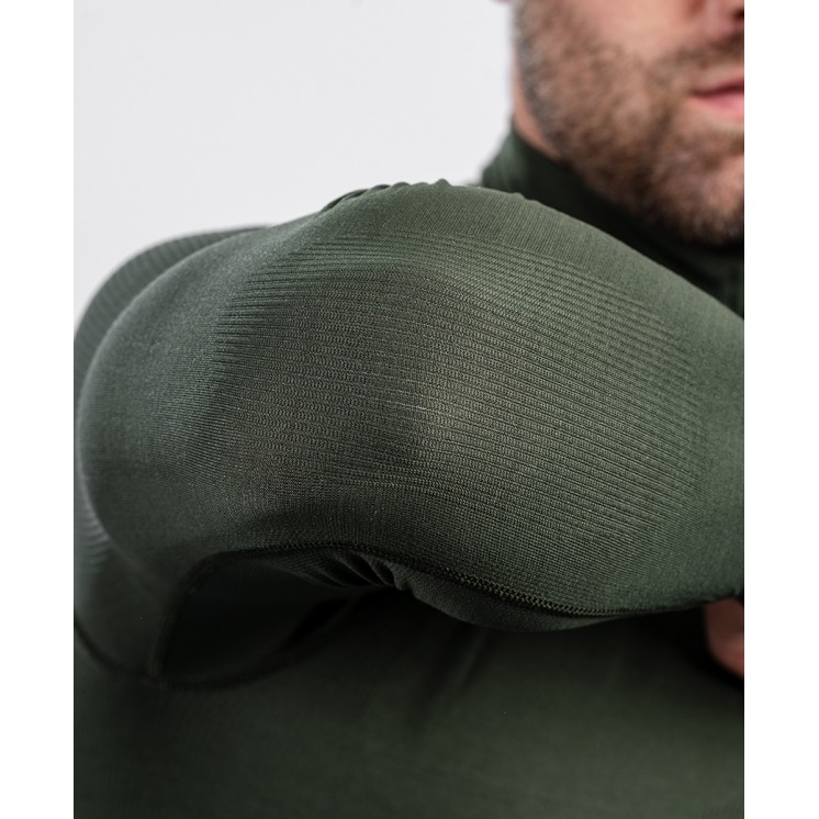 Zipped neck sweatshirt ALASKA Extreme Line OD Green