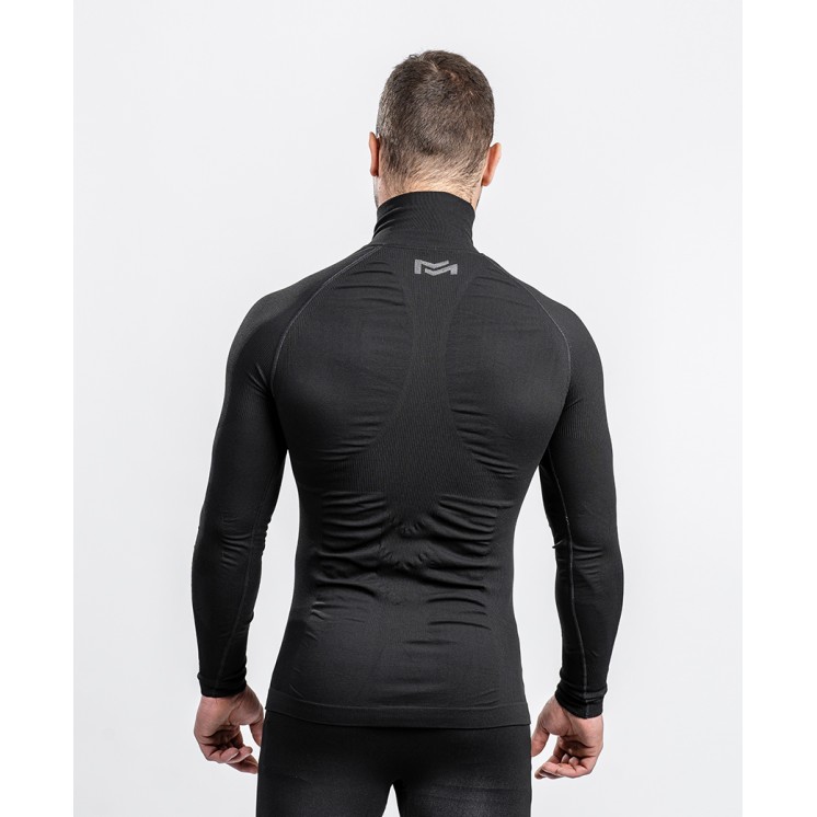 Camiseta ANETO 1/2 zip Technical line negro