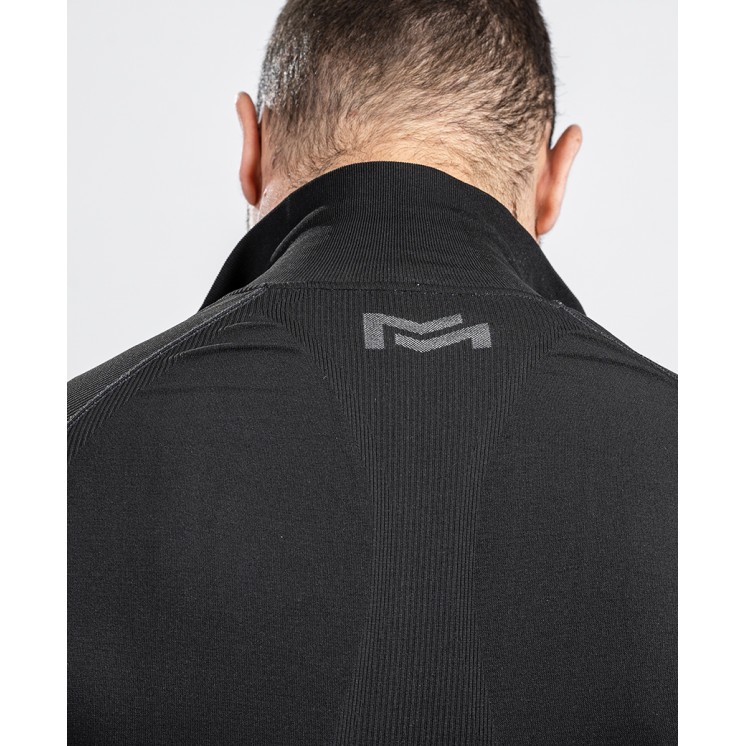 Camiseta ANETO 1/2 zip Technical line negro