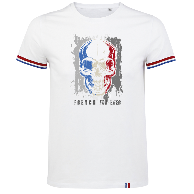 Tee-shirt blanc avec liseré French for Ever