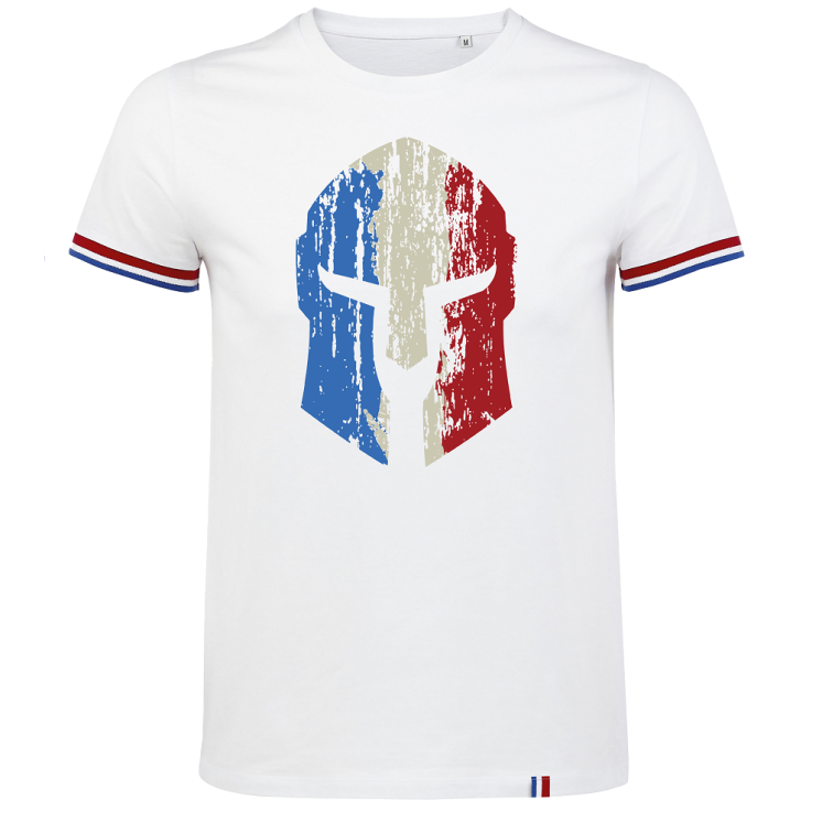 Tee-shirt blanc avec liseré Spartan