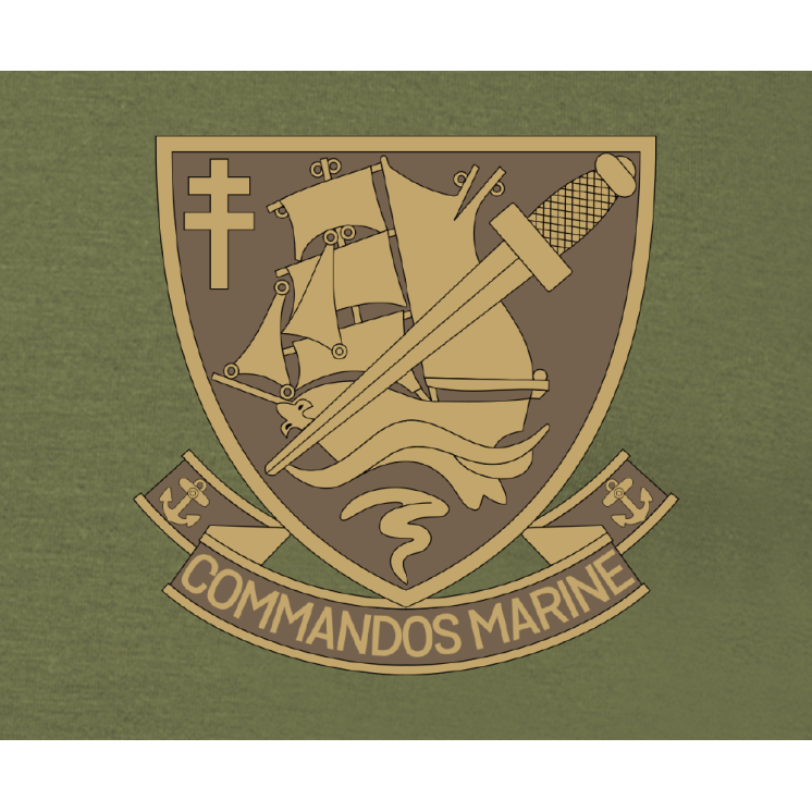 Tee-shirt coeur gris chiné Commandos Marine