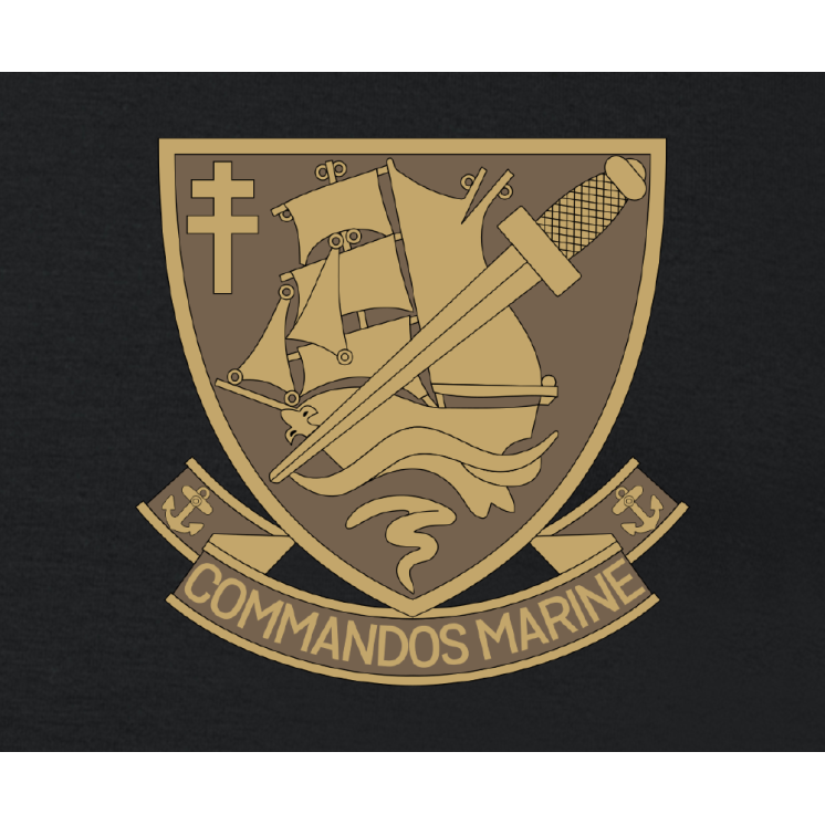 Tee-shirt coeur gris chiné Commandos Marine