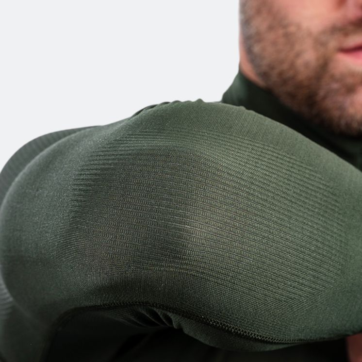 Zipped neck sweatshirt ALASKA Extreme Line OD Green