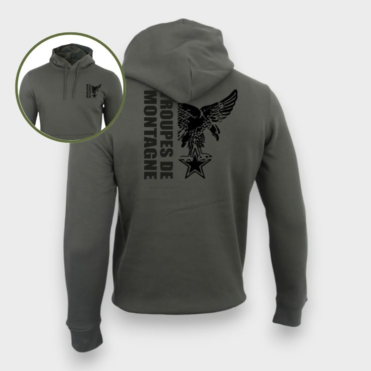 Sweat-shirt 350g Troupes de montagne DesignOrganic Kakhi