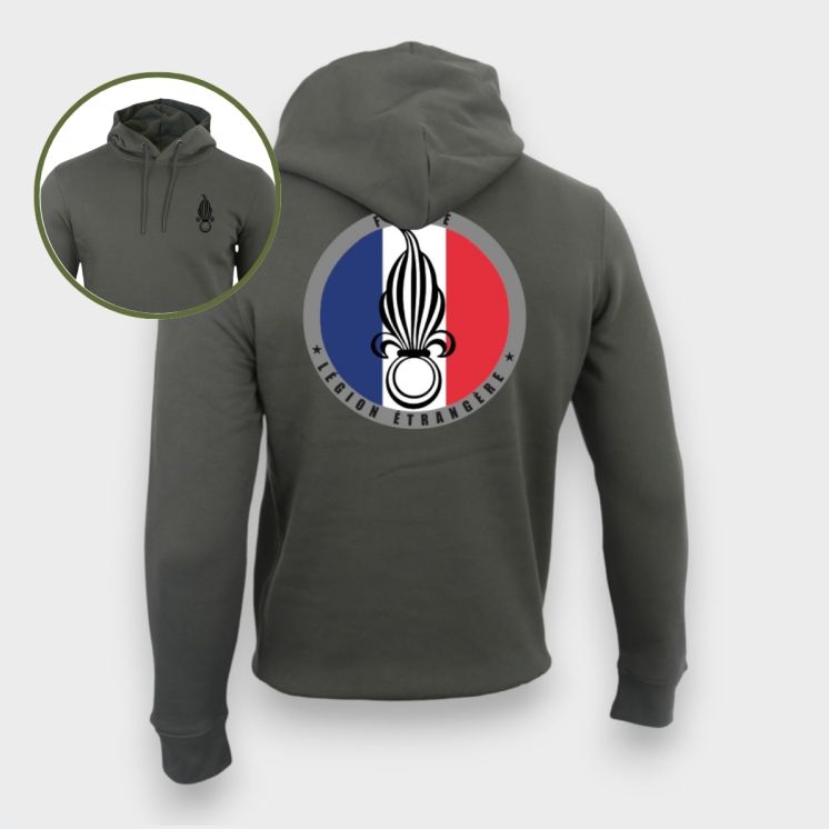 Sweat-shirt 350g Légion Etrangère France Organic Kakhi