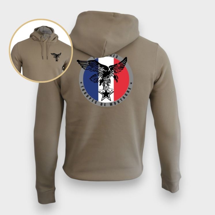 Sweat-shirt 350g Troupes de Montagne Française Wet Sand