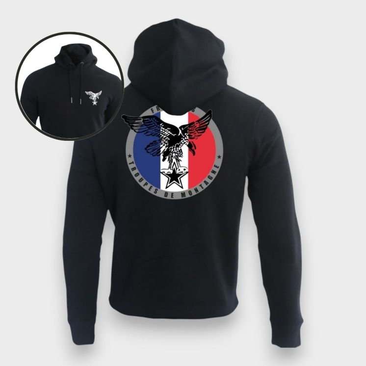 Sweat-shirt 350g Troupes de Montagne Française Noir