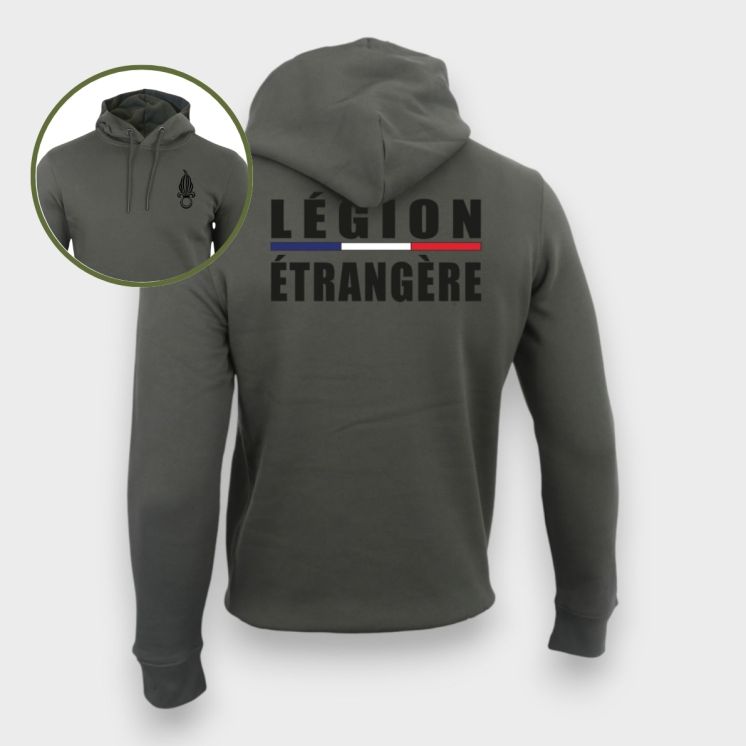 Sweat-shirt 350g Légion Etrangère Liseré Organic kakhi