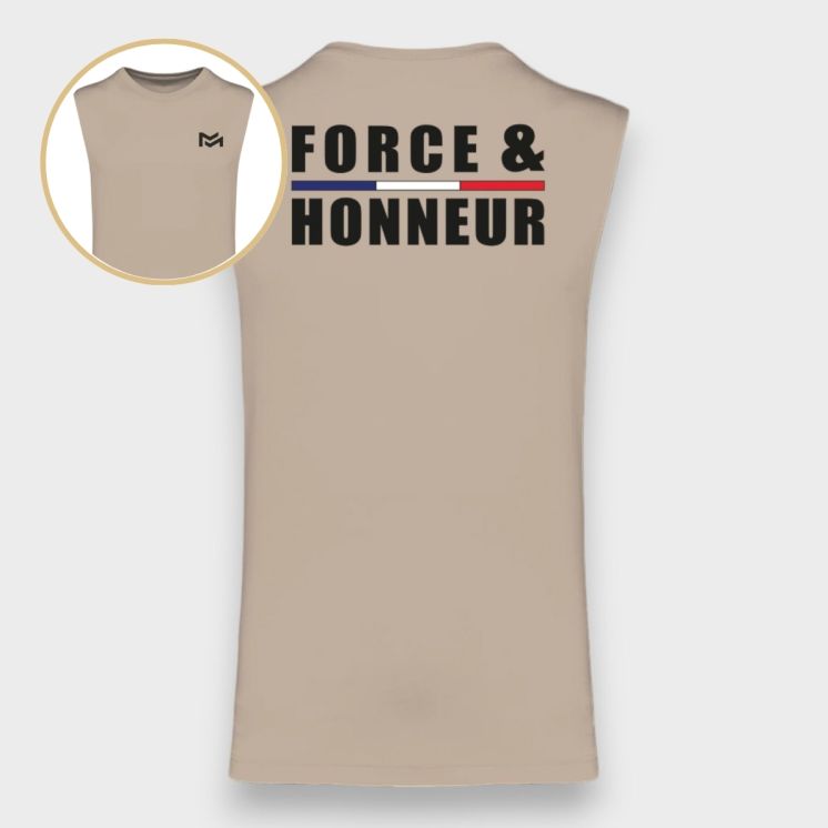 T-shirt sans manche Force & Honneur Light sand