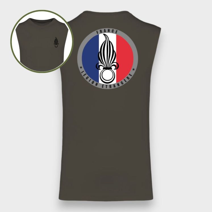 T-shirt sans manche Légion France Dark kakhi