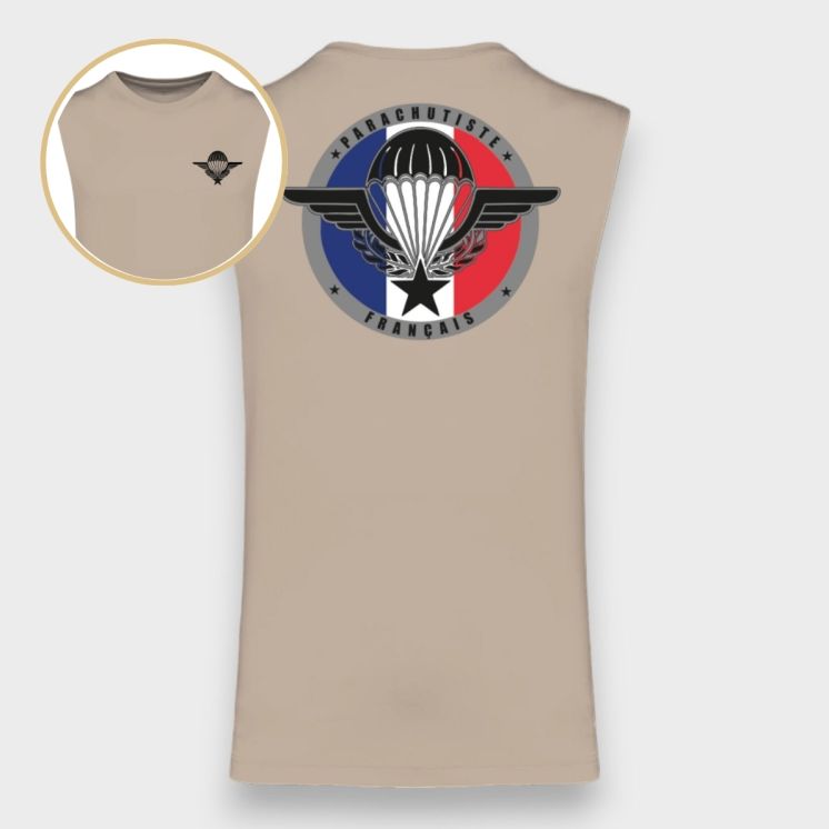 T-shirt sans manche Para France Light sand