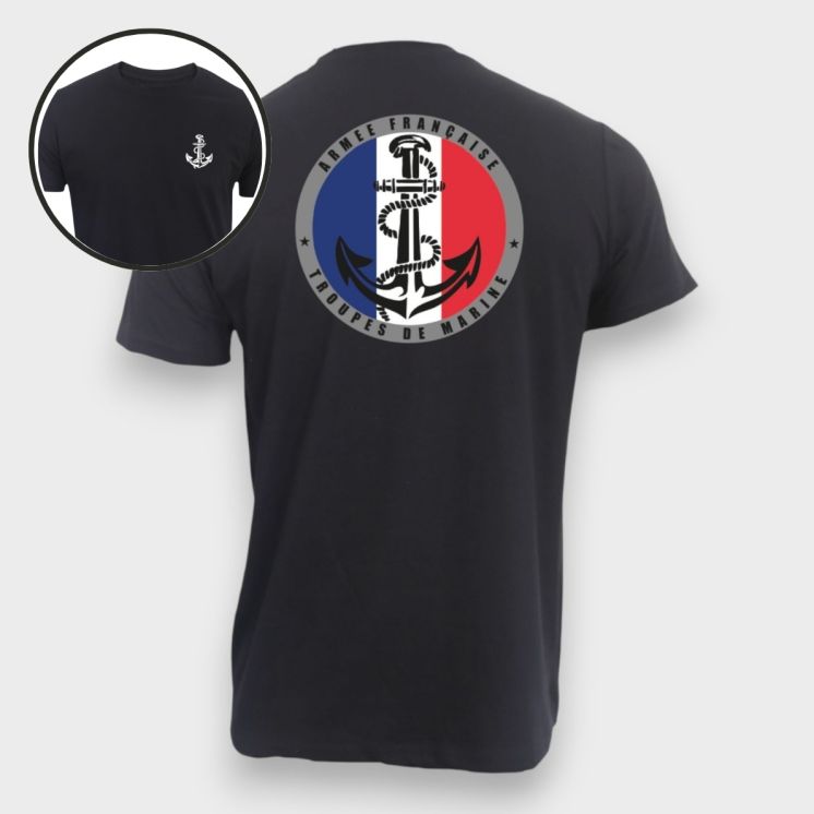 T-shirt Troupes de Marine France Noir