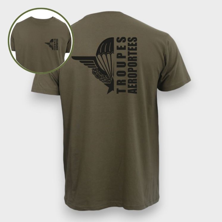 T-shirt Troupes Aéroportées design Kaki