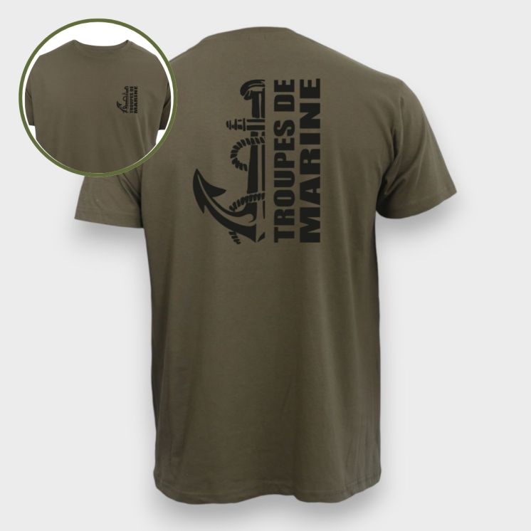 T-shirt Troupes de Marine design Kaki