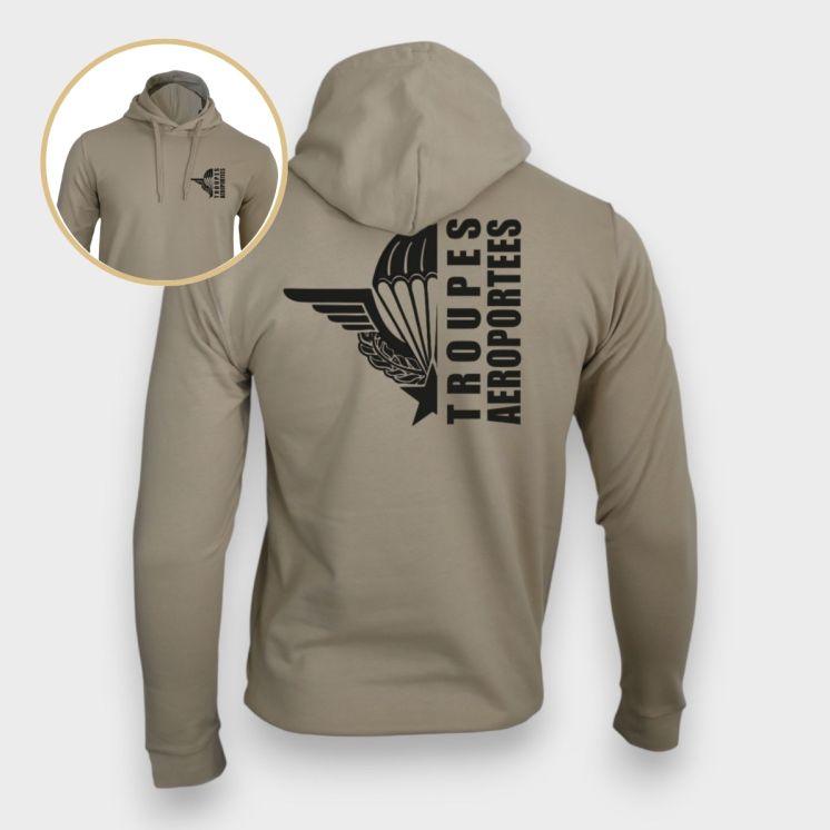 Sweat-shirt Troupes Aéroportées design Light Sand