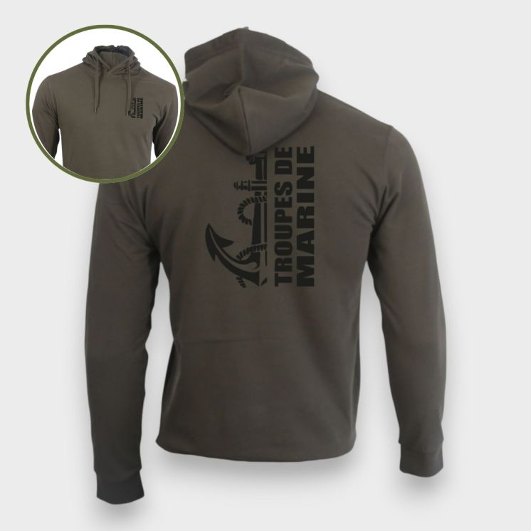 Sweat-shirt zippé Troupes de Marine DesignKakhi