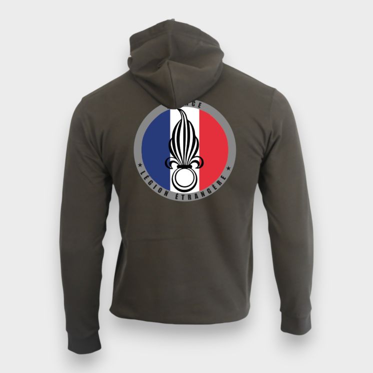 Sweat-shirt zippé Légion Etrangère FranceKakhi