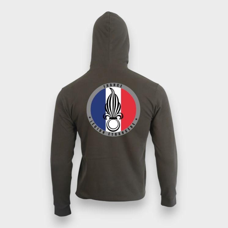Sweat-shirt zippé Légion Etrangère FranceKakhi