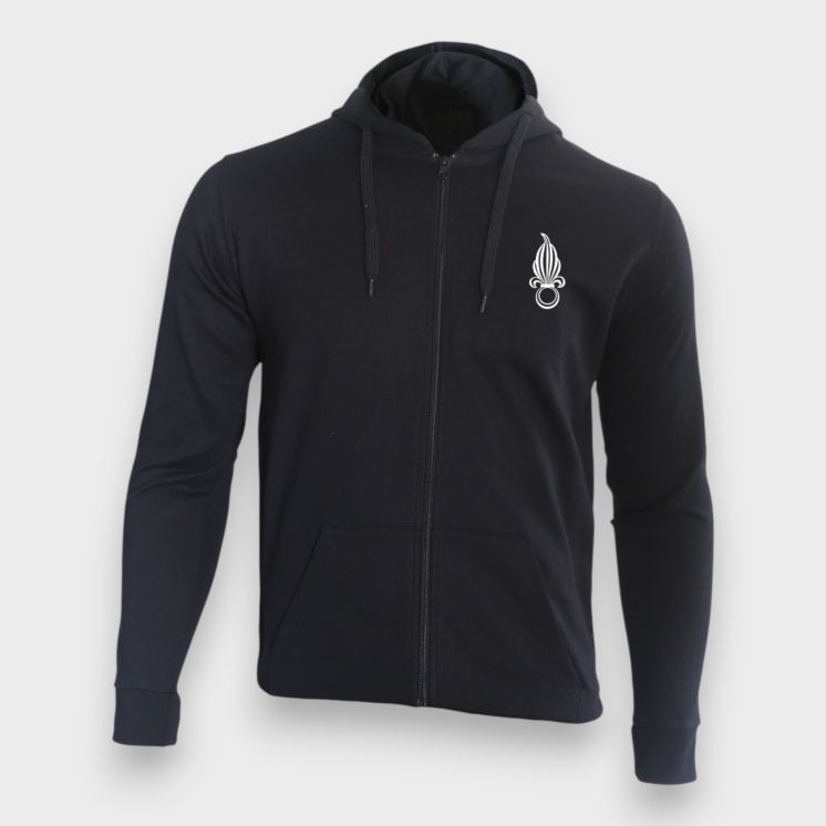 Sweat-shirt zippé Légion Etrangère France Noir