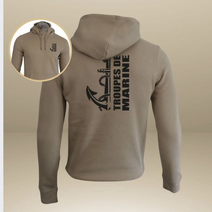 Sweat-shirt 350g Troupes de Marine Design Wet Sand