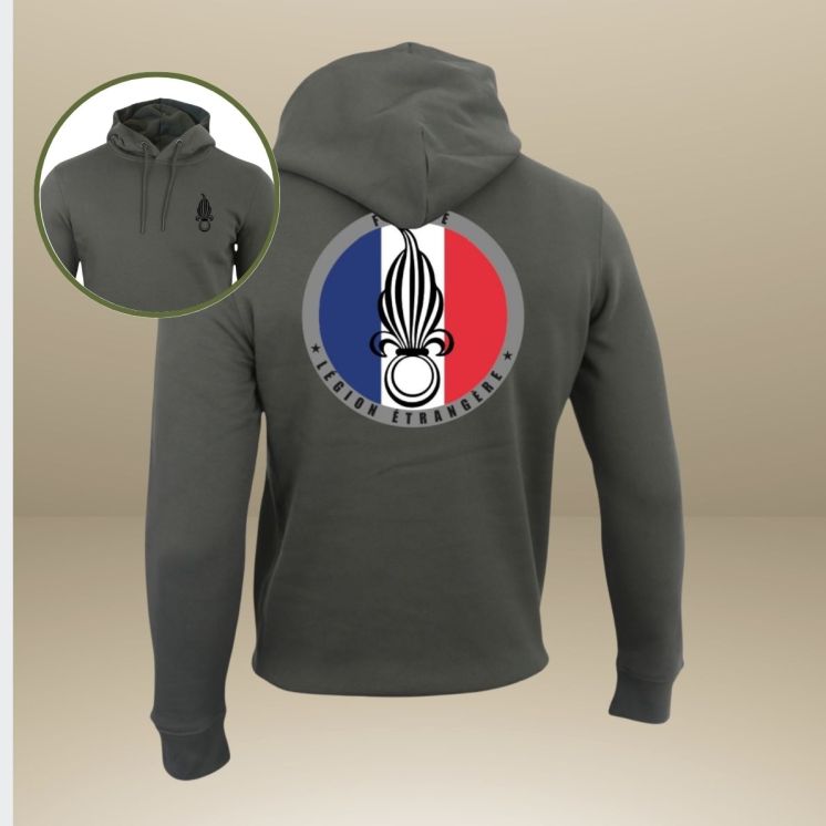 Sweat-shirt 350g Légion Etrangère FranceOrganic Kakhi