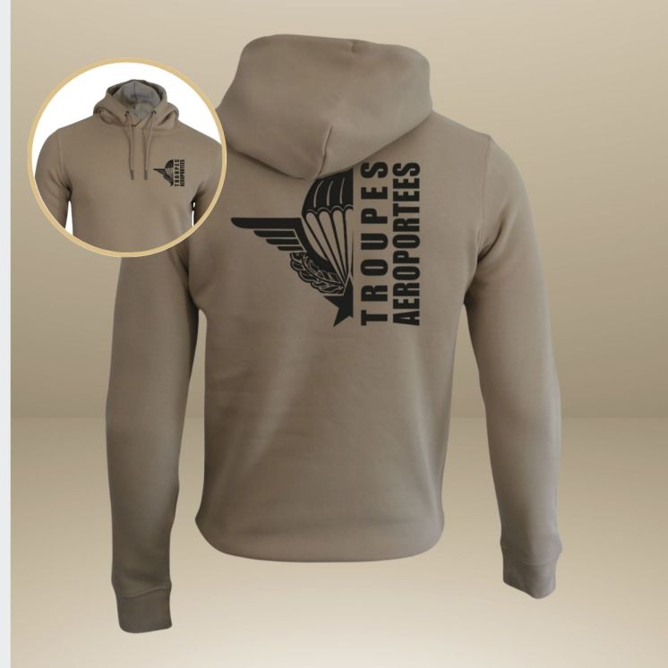 Sweat-shirt 350g Troupes aéroportées Design Wet Sand