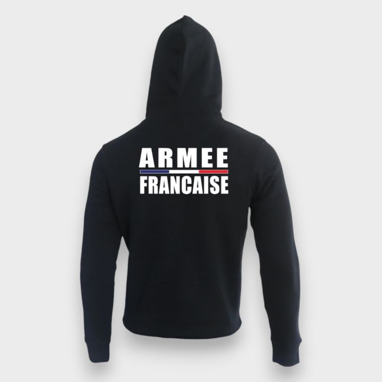 Sweat-shirt 350g Armée Française Noir