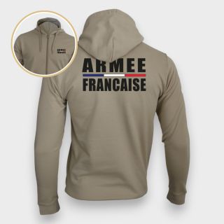 Sweat-shirt zippé Armée Française Light sand