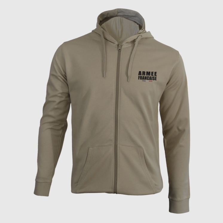 Sweat-shirt zippé Armée Française Light sand