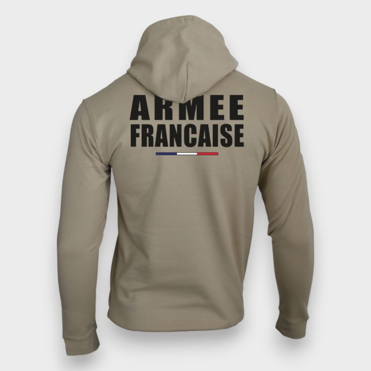 Sweat-shirt zippé Armée Française Light sand
