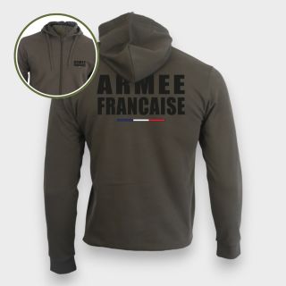 Sweat-shirt zippé Armée Française Kakhi