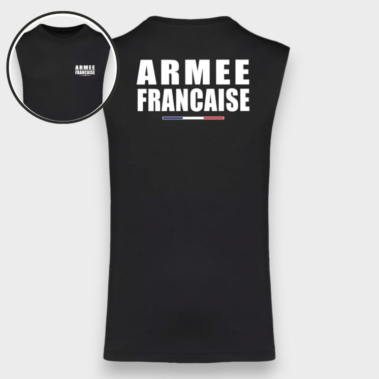 T-shirt sans manche Armée Française Noir