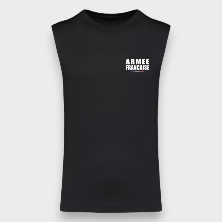 T-shirt sans manche Armée Française Noir