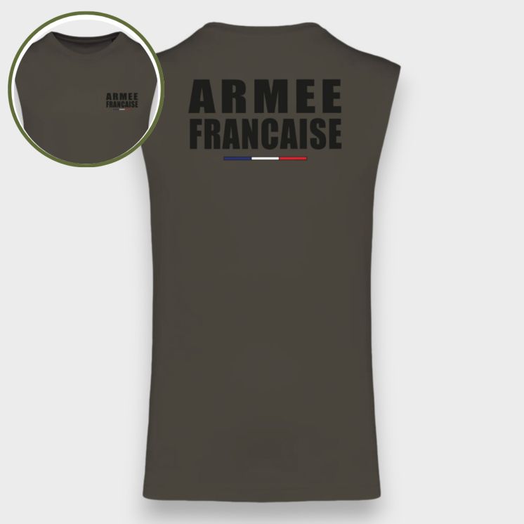 T-shirt sans manche Armée Française Dark kakhi