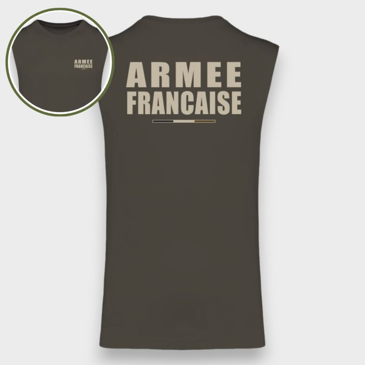 T-shirt sans manche Armée Française BR Dark kakhi