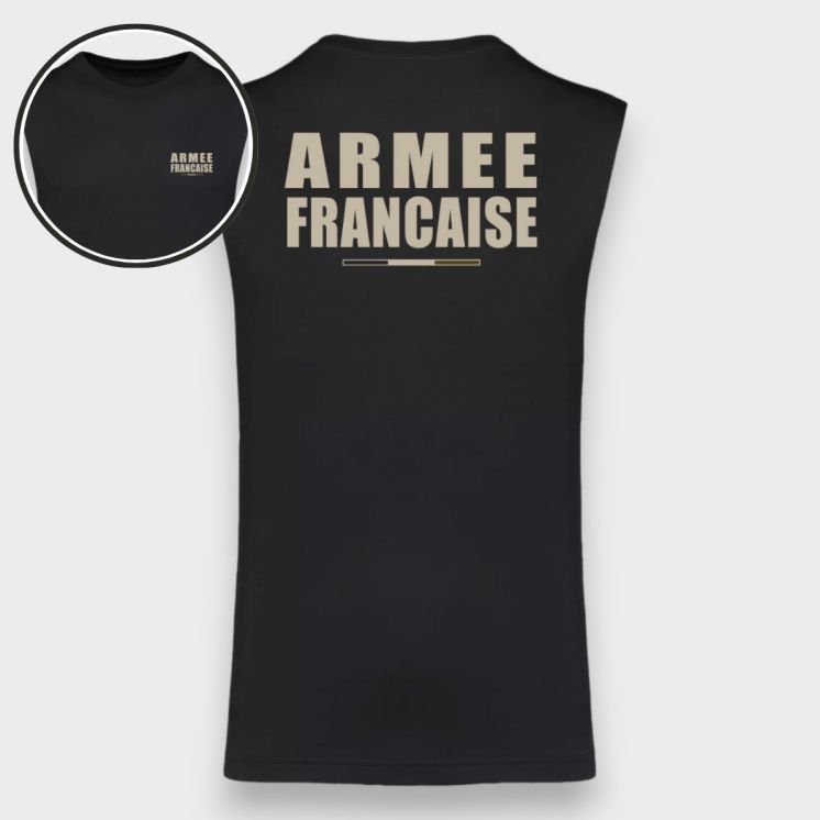 T-shirt sans manche Armée Française BR Noir