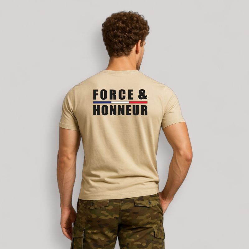 T-shirt Force & Honneur Liseré Coyote