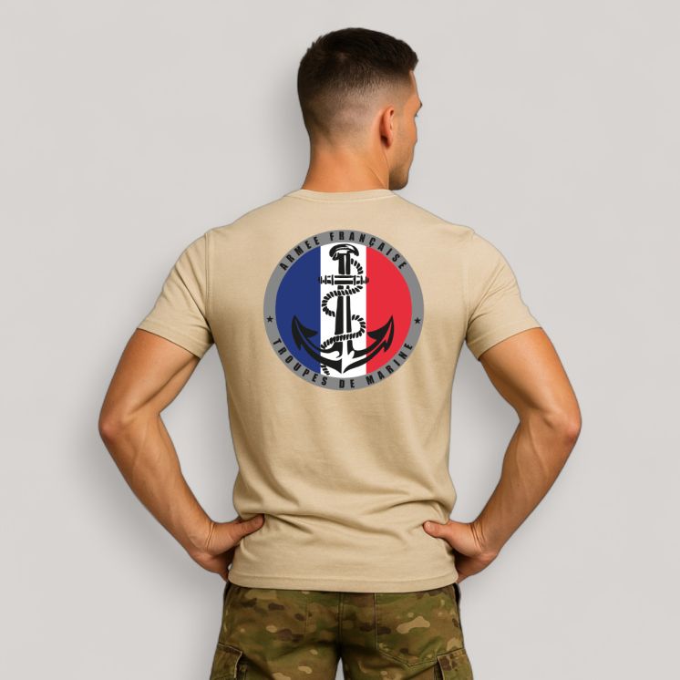 T-shirt Troupes de Marine France Coyote