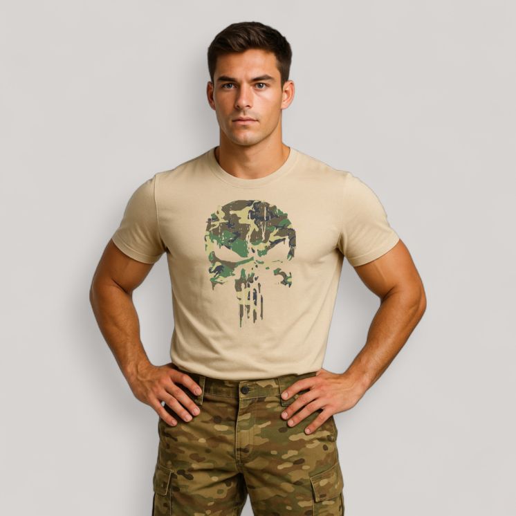 T-shirt Punisher Camo Coyote