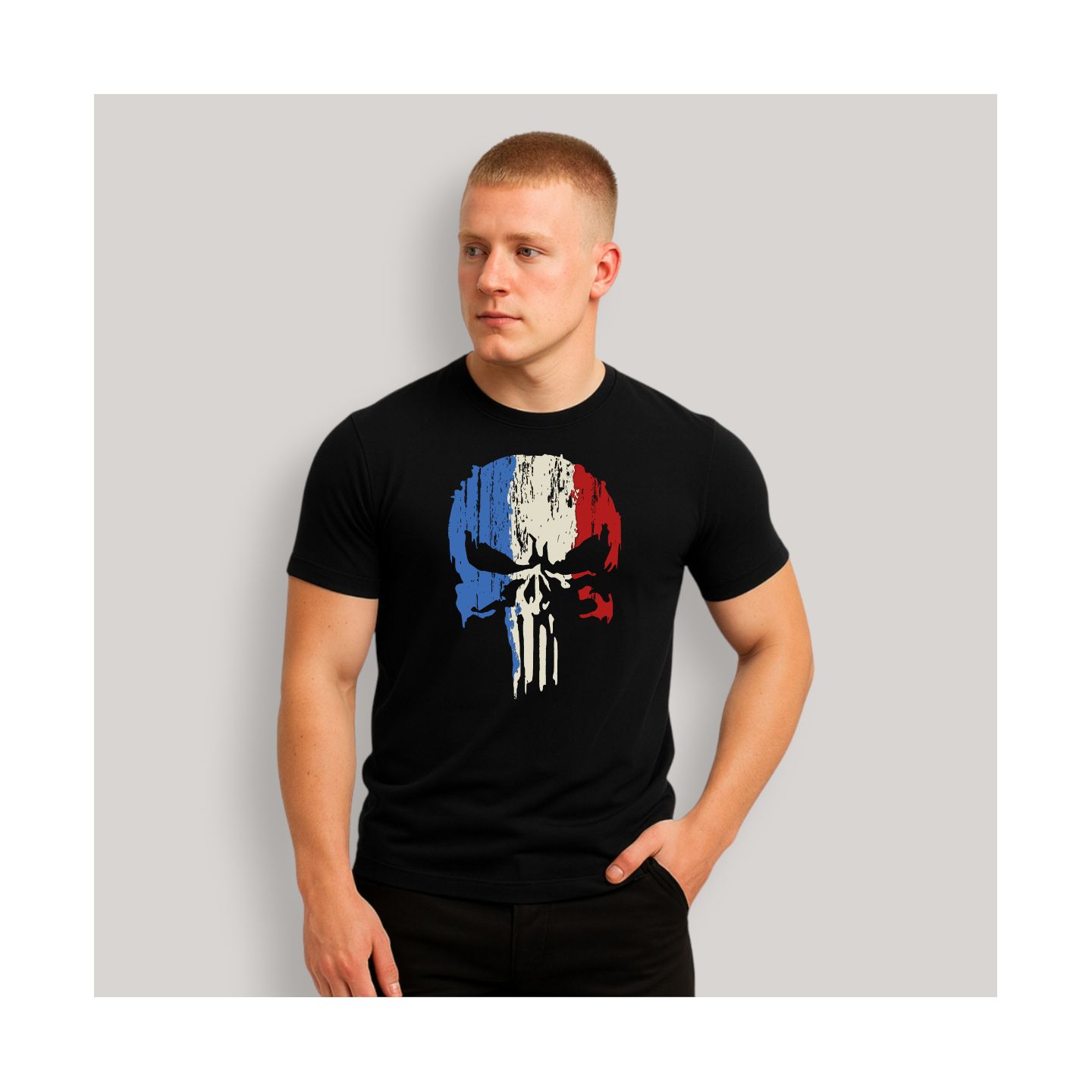T-shirt Punisher France Noir T-shirt Punisher France Noir