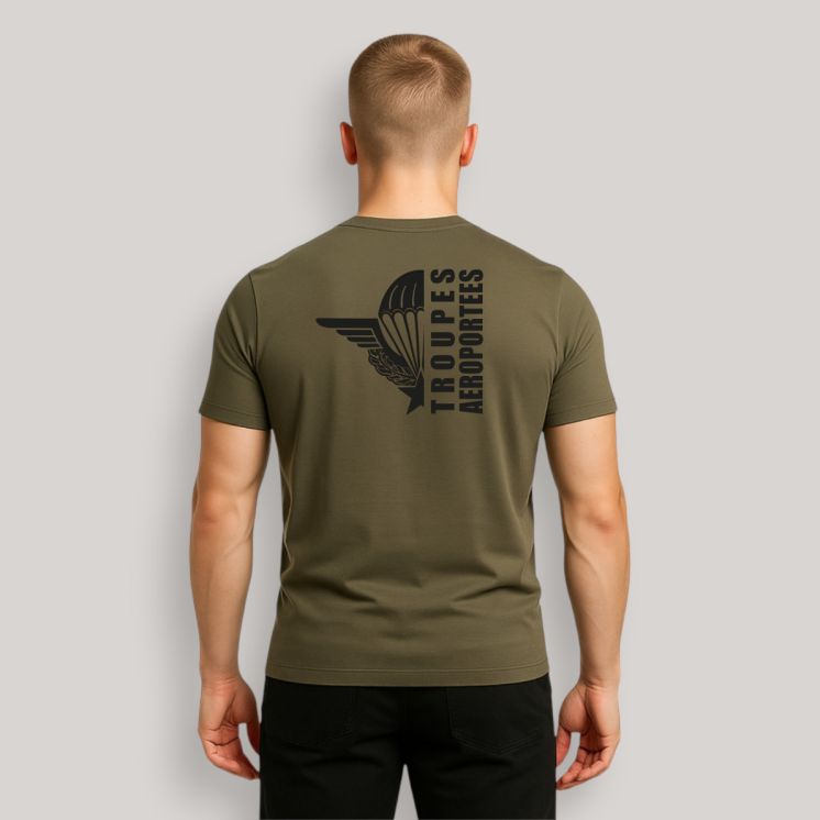T-shirt Troupes Aéroportées design Kaki