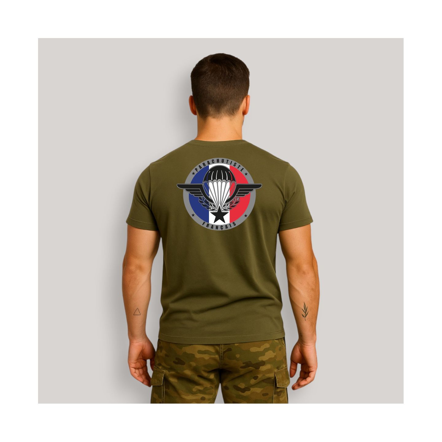 T-shirt Parachutiste Français Kaki T-shirt Parachutiste Français Kaki