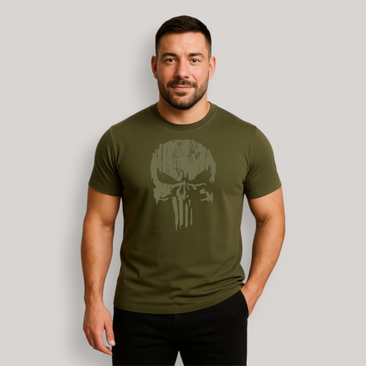 T-shirt Punisher Kaki Kaki T-shirt Punisher Kaki Kaki