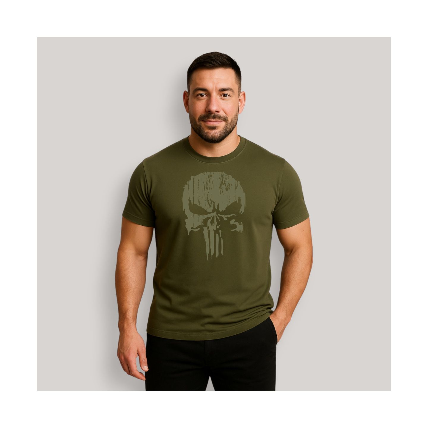 T-shirt Punisher Kaki Kaki T-shirt Punisher Kaki Kaki