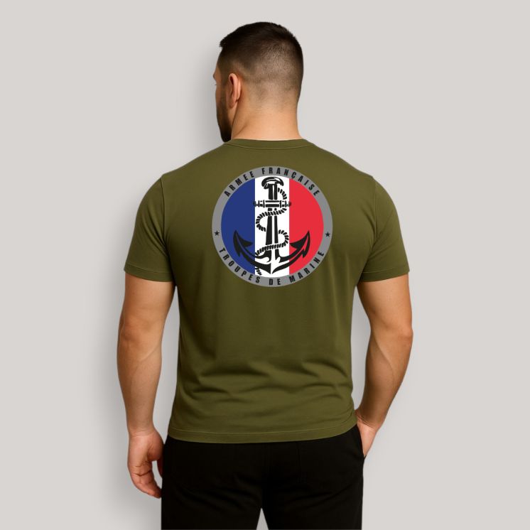 T-shirt Troupes de Marine France Kaki