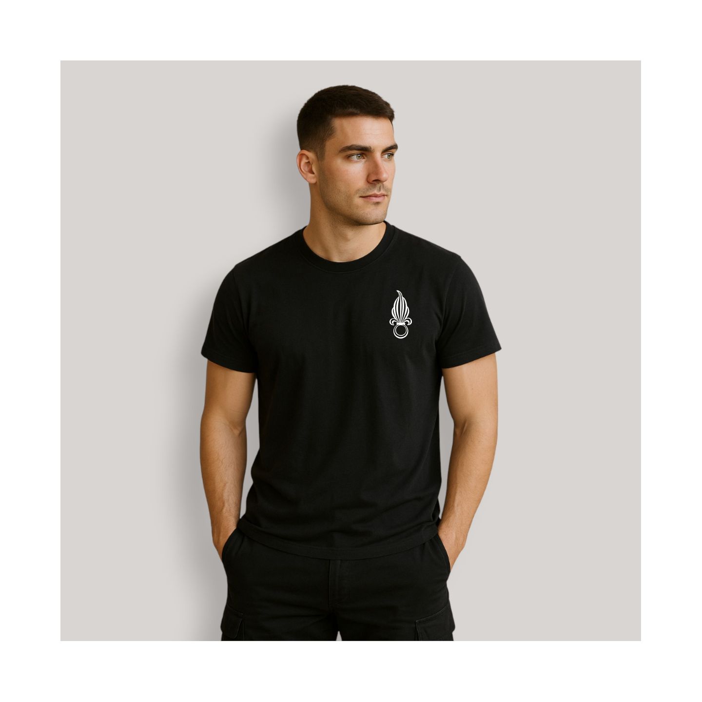 T-shirt 190g Légion Etrangère Liseré Noir T-shirt 190g Légion Etrangère Liseré Noir